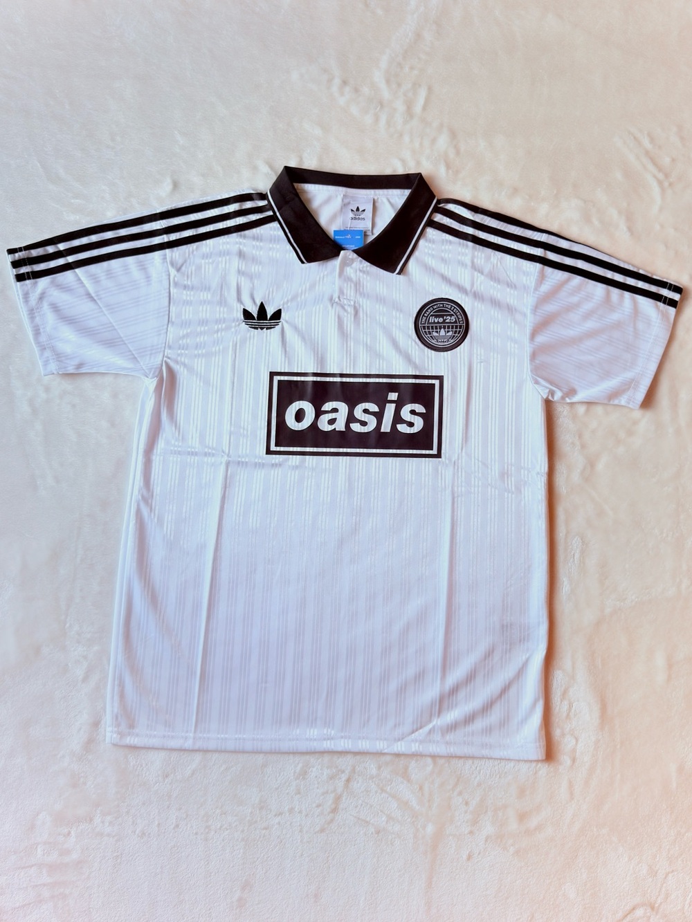 Adidas x Oasis Tour Jacquard 25 Jersey White and Black